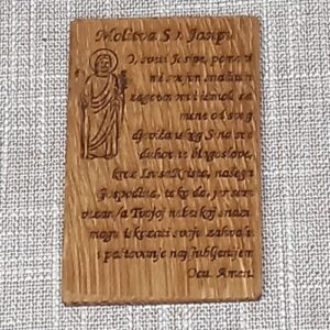 Drvena molitvena kartica - Sv. Josip - jednostrana