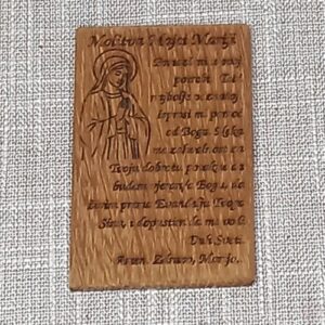 Drvena molitvena kartica - Majka Marija - jednostrana