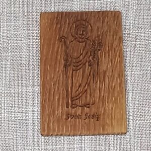 Drvena molitvena kartica - Sv. Josip - dvostrana