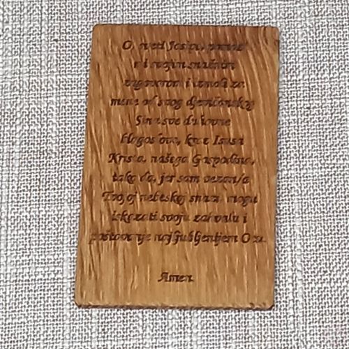 Drvena molitvena kartica - Sv. Josip - dvostrana - Slika 2