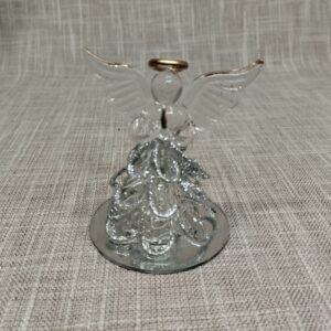 Stakleni anđeo u molitvi - srebrni