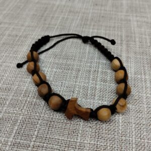 Narukvica pletena s tau križem - maslina