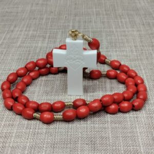Krunica s kamenim križem - Srce Isusovo - model 1