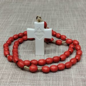 Krunica s kamenim križem - Srce Isusovo - model 2