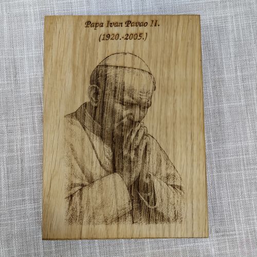 Gravura na drvetu - Papa Ivan Pavao II