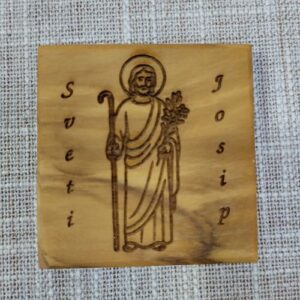 Drveni magnet manji - Sv. Josip - maslina