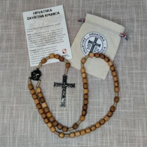 Hrvatska zavjetna krunica - maslina + nehrđajući čelik